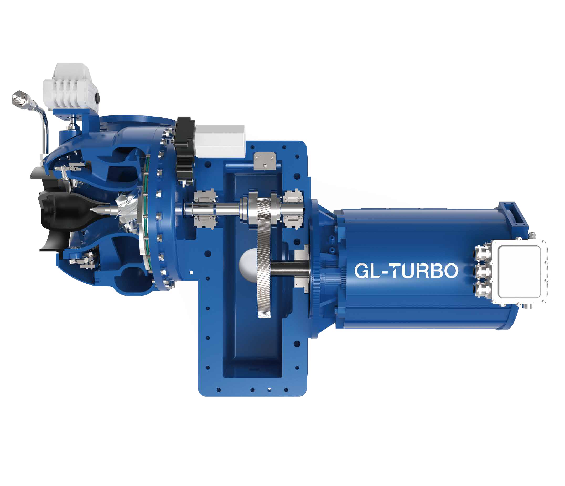 GA Hybrid cutaway showing the blower, gearbox, and permanent magnet motor