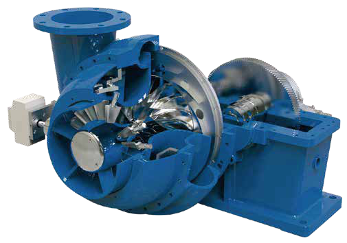 GL compressor cutaway showing impeller and guide vanes